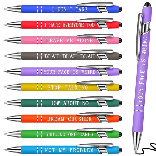 10pcs Funny Pens Set Ballpoint Pens Novelty Pens Retractable Ballpoint Pens Funny Work Leaving Gifts for Colleagues Teachers Adults Students (multicolored)
