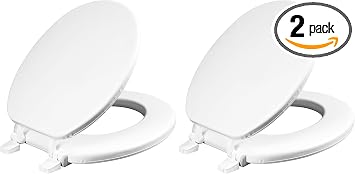 Mayfair Economy Soft Cushion Padded Toilet Seat, Round, White Pack of 2