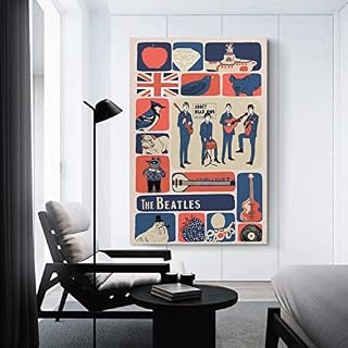 The Beatles Music Posters4 Affiche décorative sur toile Motif The Beatles 60 x 90 cm - Les Beatles, Paul McCartney, John Lennon, RIngo Starr, George Harrison The Beatles Music Posters4 Affiche décorative sur toile Motif The Beatles 60 x 90 cm – Image 3