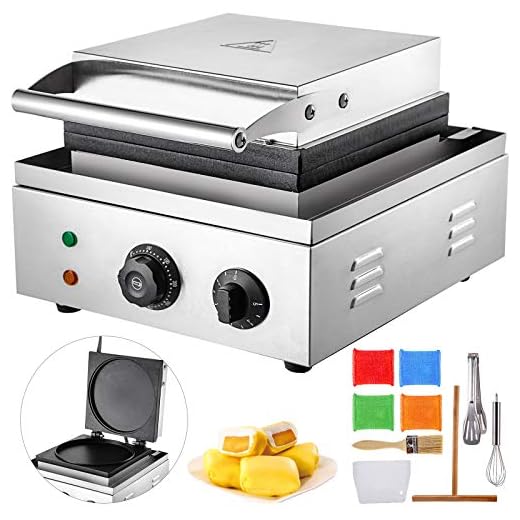 VBENLEM Commercial Crepe Maker 8.7-Inch Parallel Heating Crepe Machine 1550W Electric Crepe Maker 50-300℃ with Diameter Heating Plate Crepe Griddle Commercial