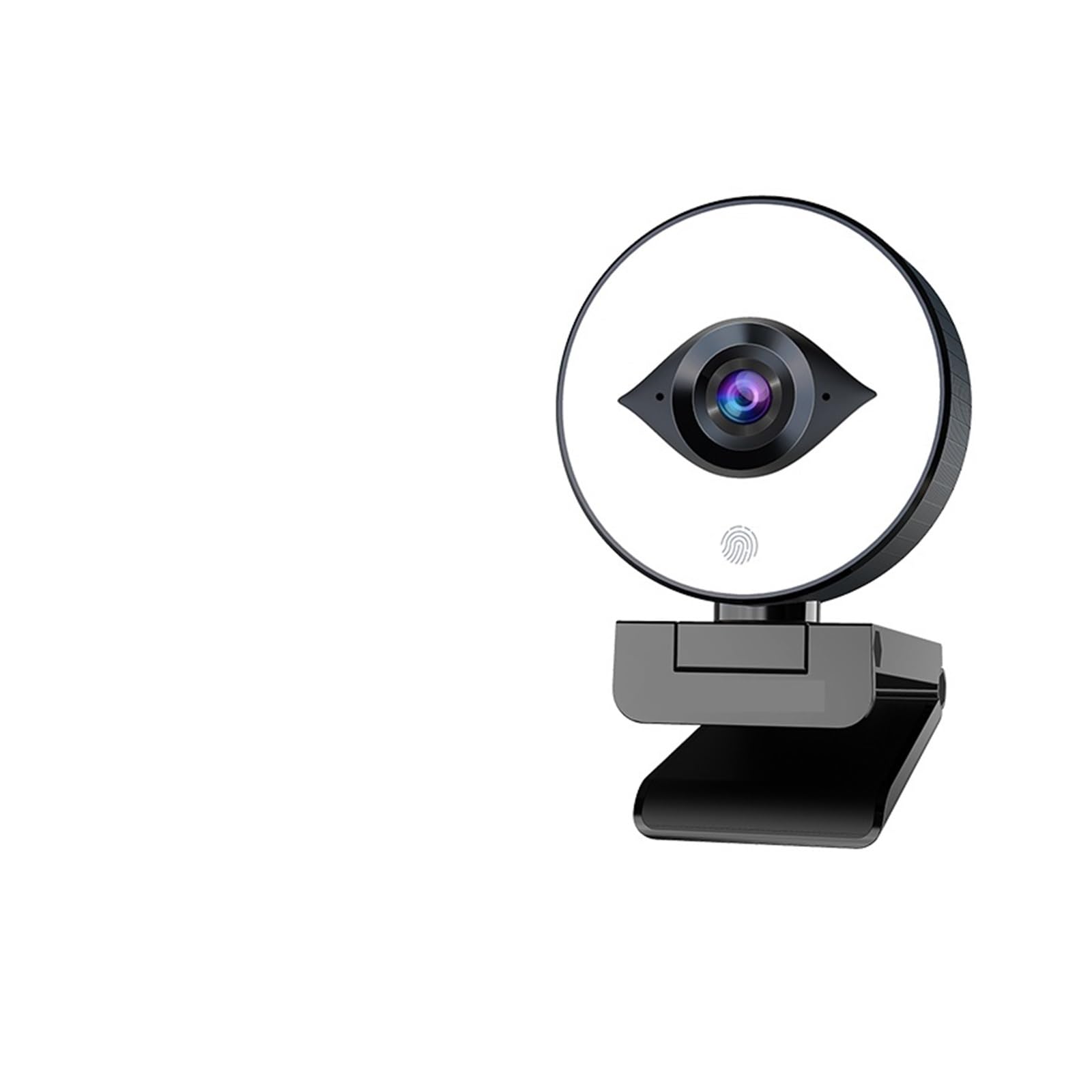 Webcam FHD 60FPS 1080P Webcam Live Streaming with Ring Light, USB Web Camera Autofocus 2 Stereo DSP for Conferencing