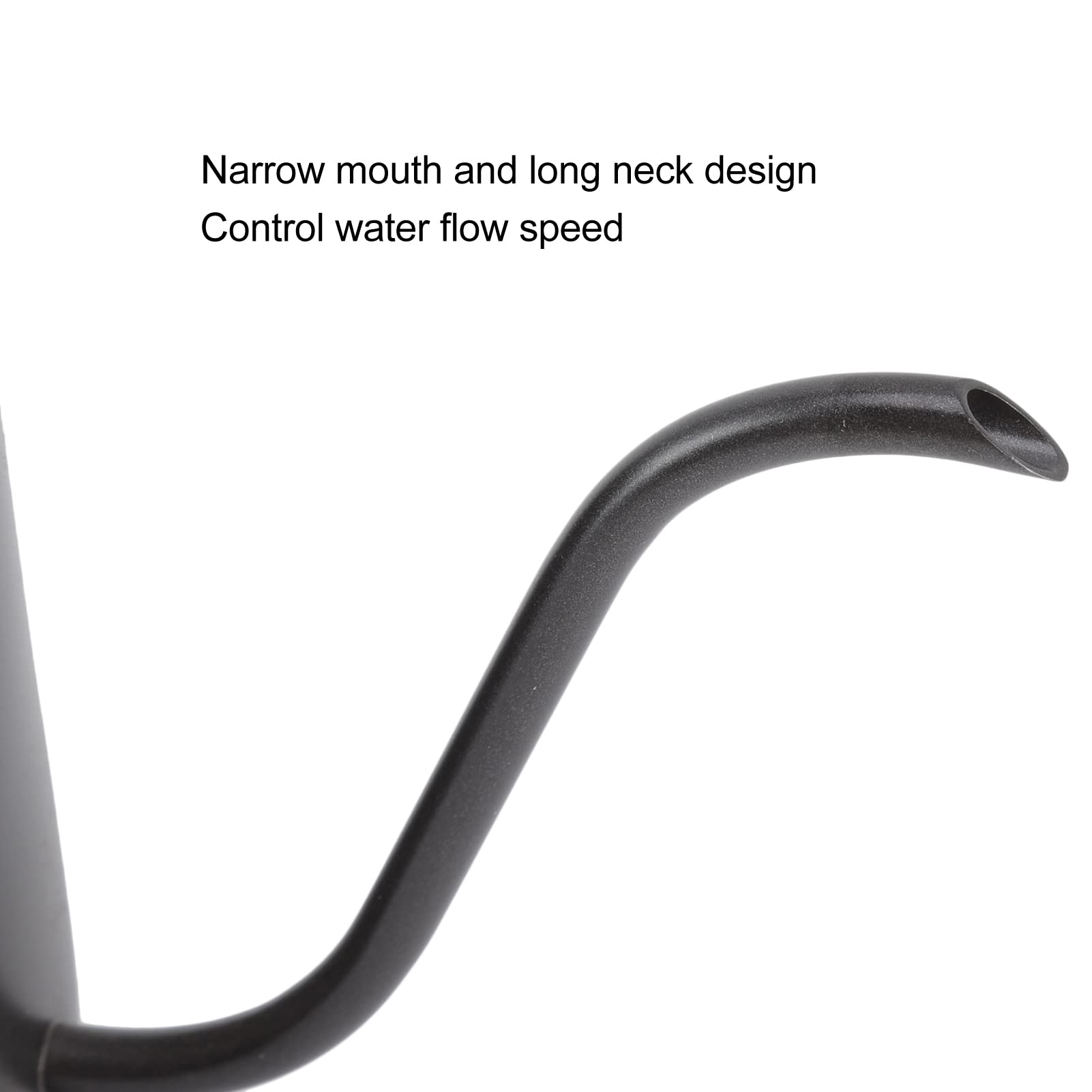 Czajnik do kawy, wąskie usta ze stali nierdzewnej Gooseneck Ekspres do kawy do domowego biura 350ml Silver (350ml PTFE Black)
