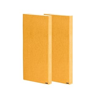 Timber Acoustics® | Sound Absorption Panels | Sound proofing for Room | Rockwool® | Pine-wood | Room Acoustics & Soundproofing | Noise Absorber for Home |2' x 4' x 2" [SET OF 2] NRC > 0.90 (Yellow)