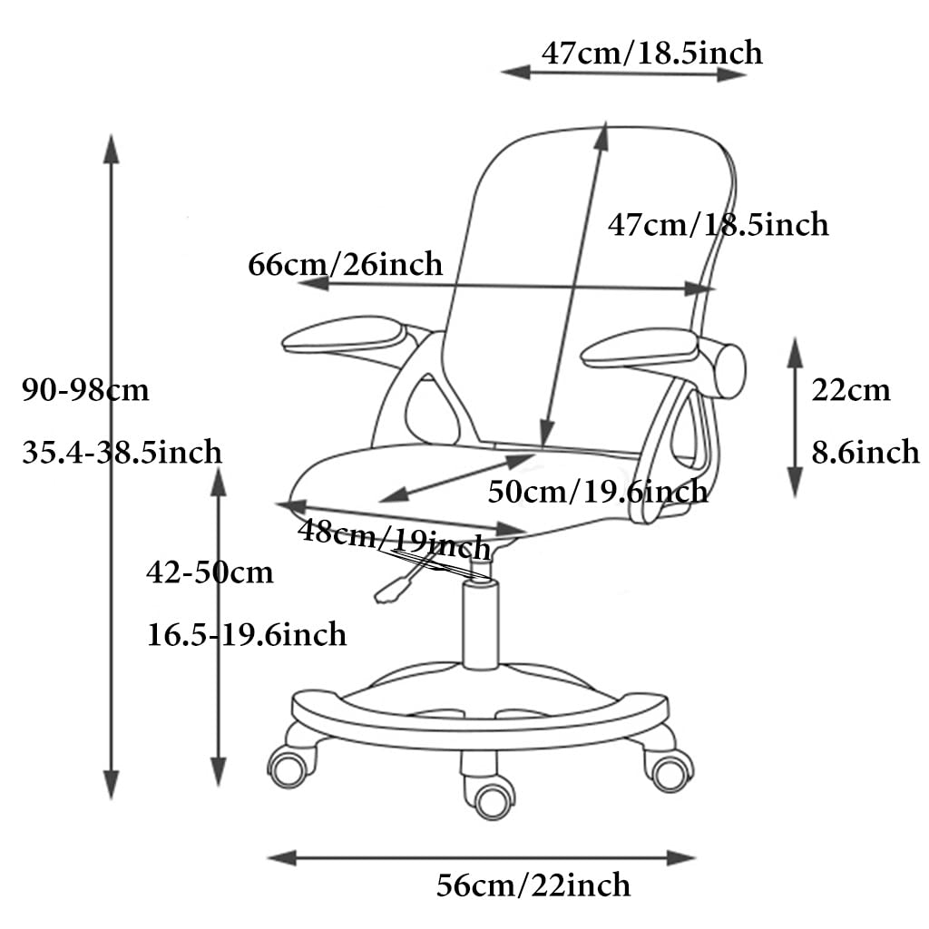 Sedia da scrivania con Schienale Alto,operativa braccioli,ergonomica,Girevole per Ufficio Regolabile in Rete Computer Bambini,Ragazzi e Ragazze(Colore:/)