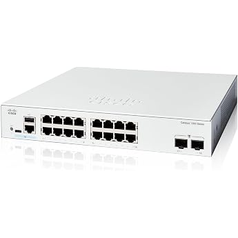 Cisco Systems Cisco Catalyst 1300-16T-2G Managed Switch 16 Port GE 2x1GE SFP Metal Housing Quiet Fanless Corporate C1300-16T-2G