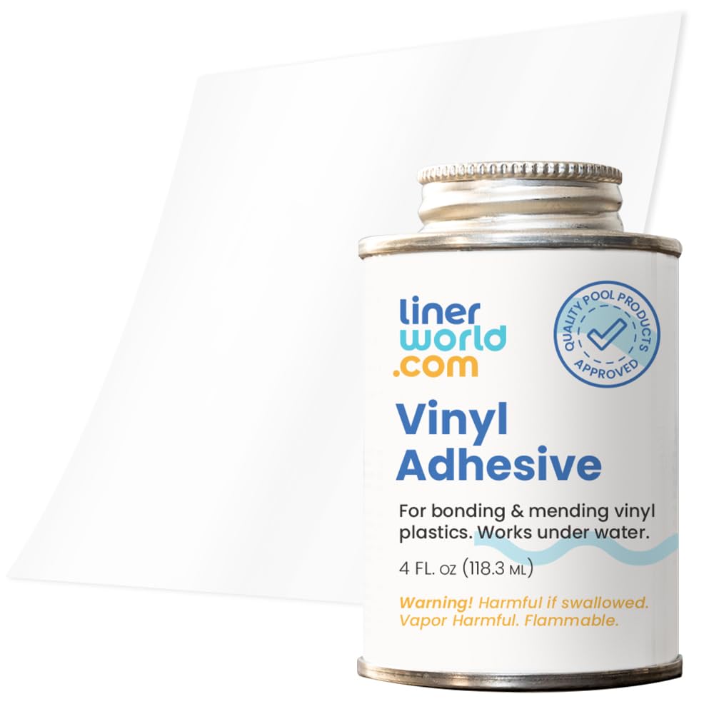 Swimming Pool Liner Patch Repair Kit with Extra Large 2'x2' Liner Sample Patch and 4oz Glue by LinerWorld