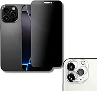 Película De Vidro Privacidade 3D Anti Spy Tela Toda Para iPhone + Película Lente de Câmera (iPhone 16 Pro)