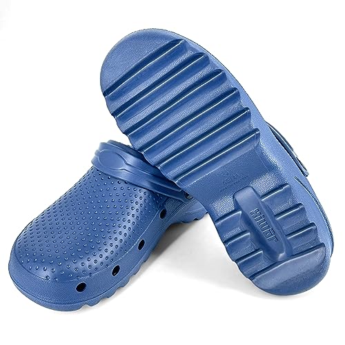 JOMIX Herren Clogs Krankenhaus Küche Arbeitsclogs Anti-Rutsch Gummi Arbeitsschuhe Gartenschuhe (Navy, 42/43 EU) – Bild 5