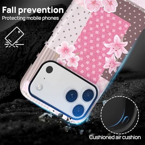 Coque iPhone 17 Pro antichoc durable avec protection anti-rayures patchwork floral - 4
