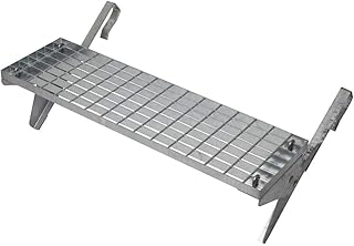 Dachtritt Set 80x25 cm, ohne Farbe, Universal-Trittrost mit Laufroststützen aus feuerverzinktem Stahl, Dachstufe, Laufrost, Steigtritt für Großflächenziegel (ab 44 cm Ziegellänge)