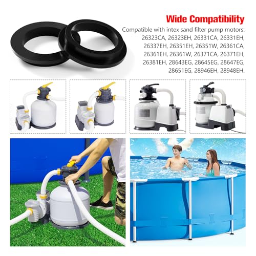YIXISI 4 Sztuk 11412 Uszczelki do Pompy Filtrującej Basen w Kształcie litery L, Akcesoria Zamienne do Uszczelek do Basenu Kompatybilne z Intex Sand Filter 26323CA, 26323EH, 26331CA