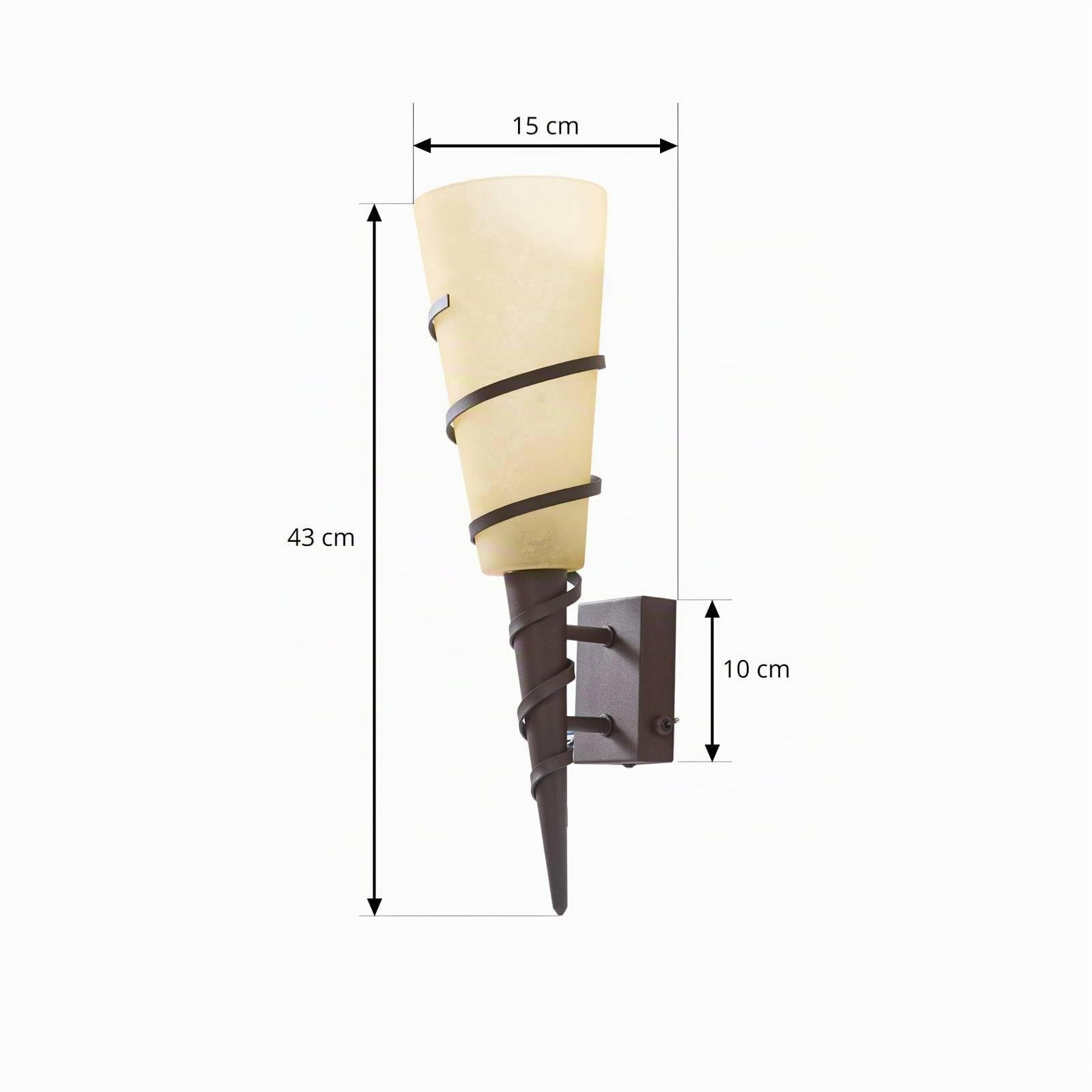 Lindby aplique de pared interior en óxido, blanco satinado, antorcha