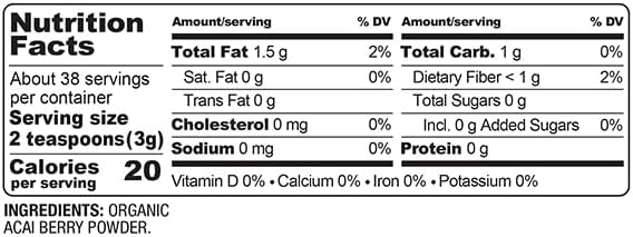 BareOrganics Acai Berry Powder, Superfood Powder, Organic Dietary Supplement, 4 Ounces - Image 3