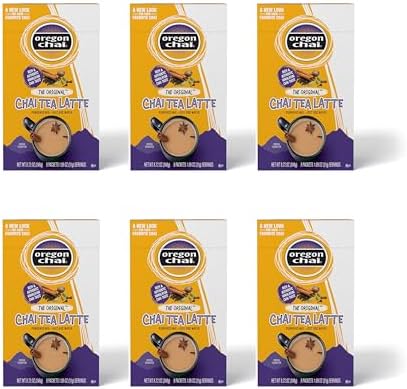 Oregon Chai Original Dry Chai Latte Mix, 8 Count (Pack of 6)