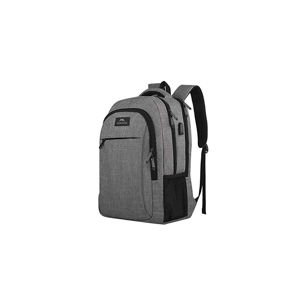 MATEIN-Travel-Laptop-Backpack-Business-Anti-Theft-Slim-Durable-Laptop-Backpack-with-USB-Charging-Port-Water-Resistant-College-Bag-Computer-Bag-Gifts-for-Men-Women-Fits-156-Inch-Notebook-Grey