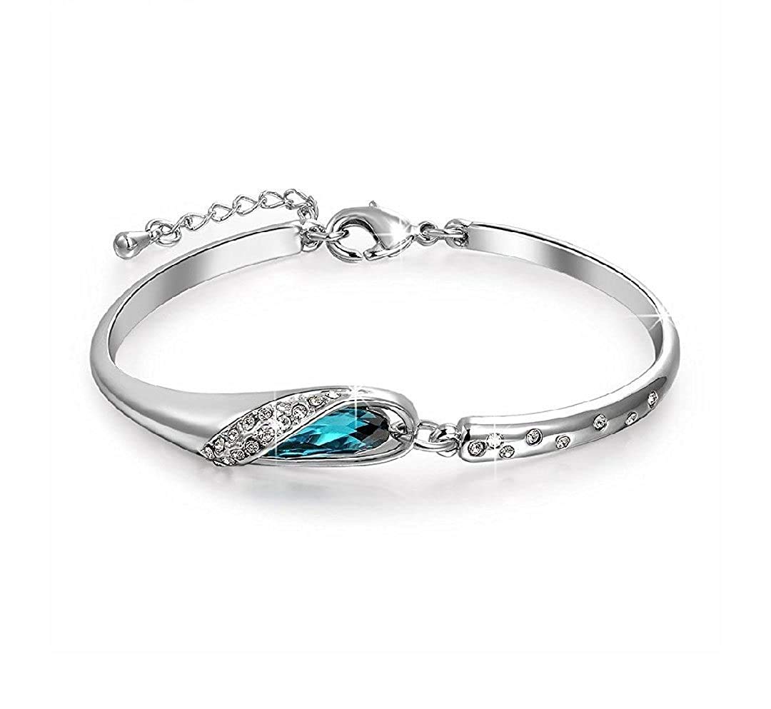University Trendz Silver Sparkling Chain Bracelet For Girls/Women (Blue) (B08RB2NBQ3) Amazon Price History, Amazon Price Tracker