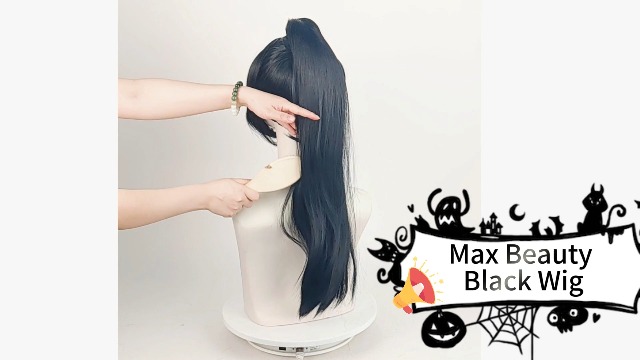 コスプレウィッグ pony Amazon.com: LABEAUTÉ Straight Black Cosplay Wig with