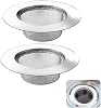 2 Pcs Kitchen Sink Strainer, Stainless Steel Sink Drain Strainer, 7.5 cm Drain Filter Strainer, Bathroom Sink Stopper, Hair Catcher, for Kitchen Sink, Bathroom, Bathtub, Wash Basin
