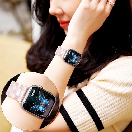 Image of iiteeology Compatible with Apple Watch Band 42mm 41mm 40mm 46mm 45mm 44mm, Light Resin with Stainless Steel Replacement Wristband for iWatch Ultra 3 /Ultra 2 49mm Series 11-1 SE 3