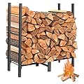 2.7ft Firewood Rack Outdoor Indoor Holder for Fireplace Wood Storage, Firewood Storage Brackets Kit, Heavy Duty Logs Stand Stacker Holder for Outdoor Indoor Patio Deck wood storage firewood rack