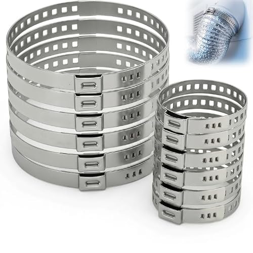 12 Pièces Colliers de Serrage Soufflet de Cardan Universels 25-50 mm et 50-120 mm en Acier Inoxydable, Colliers Réglables Anti-Rouille pour Tuyaux, Gaines, Câbles, Conduits, Usage Auto et Bricolage