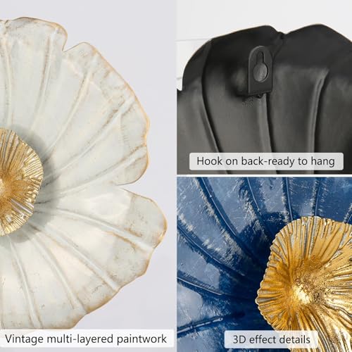 Villa Como 11.8 Inch Metal Wall Decor Pack Of 3, Floral Wall Art Decor Wall Sculptures Modern Accent thumb #1