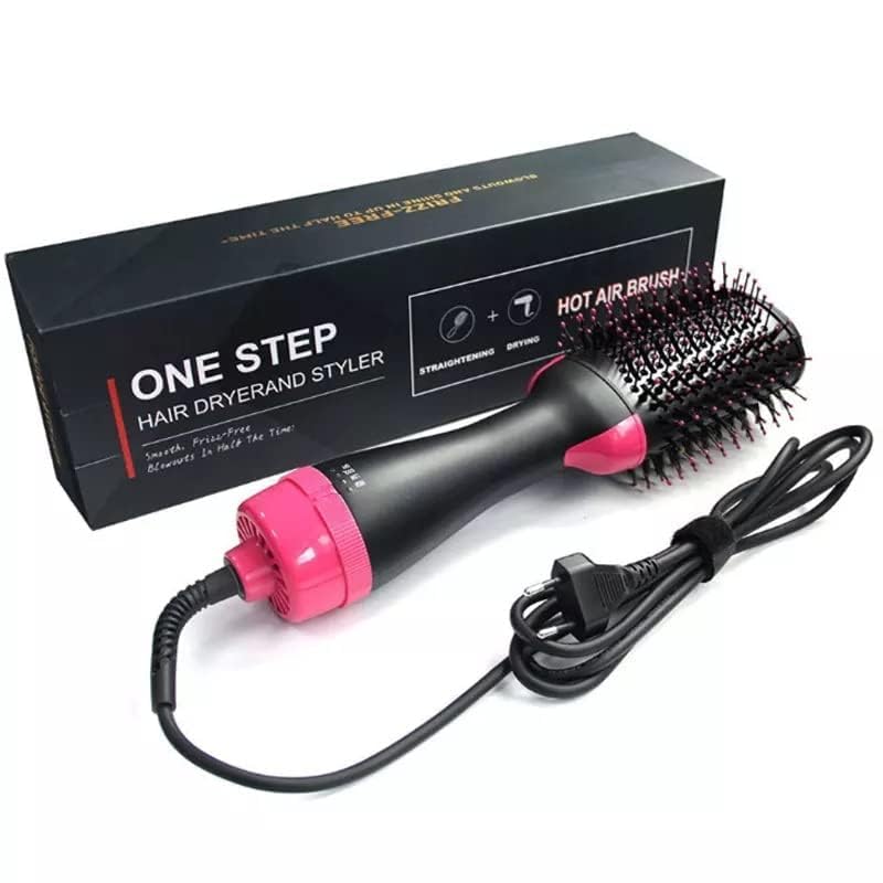 Woodcell Hot Air Brush - One Step Hair Dryer Brush, 1000 Watt 6.6ft Cable 3-in-1 Salon Negative Straighten Electric Blow Dryer with New Feature Anti-scald Reduce Frizz and Static Styling Tools