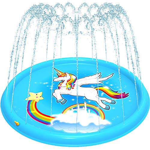 Amagoing 68' Sprinkler for Kids, Unicorn Splash Pad Kids Pool, Inflatable Water Toys for Toddlers - Baby Wading Swimming Pool - Fountain Play Mat for Infant