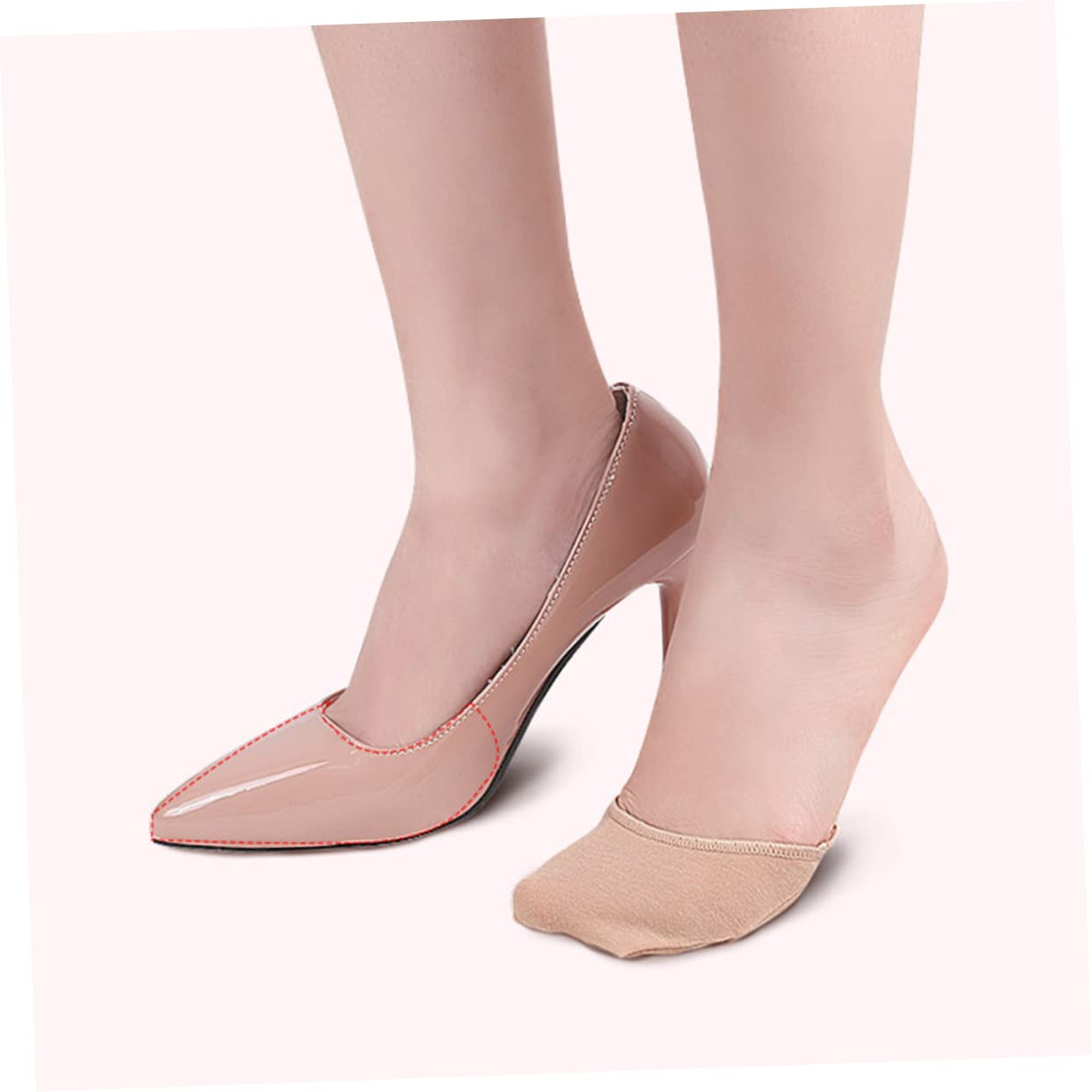 Healeved Sets Grip Socken Damen Vorfußsocken Zehentopper Anti-rutsch Halb Für High Heels Flats Stiefel Paare