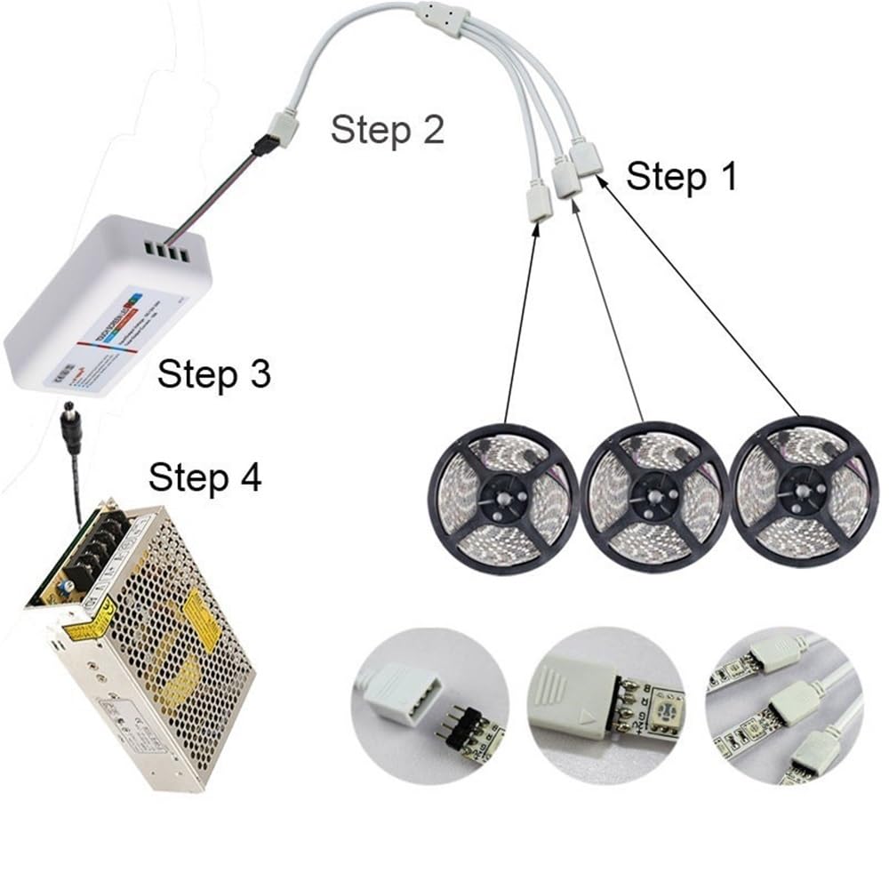 Fengyan Luces de paisaje DC12V 10M/15M/20M SMD5050 RGBW RGBWW LED Tira IP65 Silicon impermeable 6 0led/m Luz de inicio 2. 4g rf Remoto Rgbw Controlador 15A Fuente de alimentación LED Farola