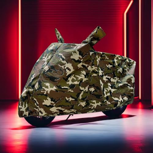 Image of Auto Hub Waterproof Bike Cover Compatible with RE Standard Bullet 350 Dustproof, UV Protection Two Wheeler Bike Standard Bullet 350 Cover - Army Print