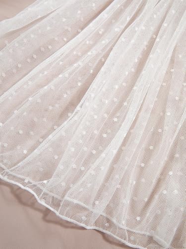 Image of Lilosy Sexy Polka Dots Mesh Sheer Lace Babydoll Chemise Lingerie Set Floral Sleep Wear