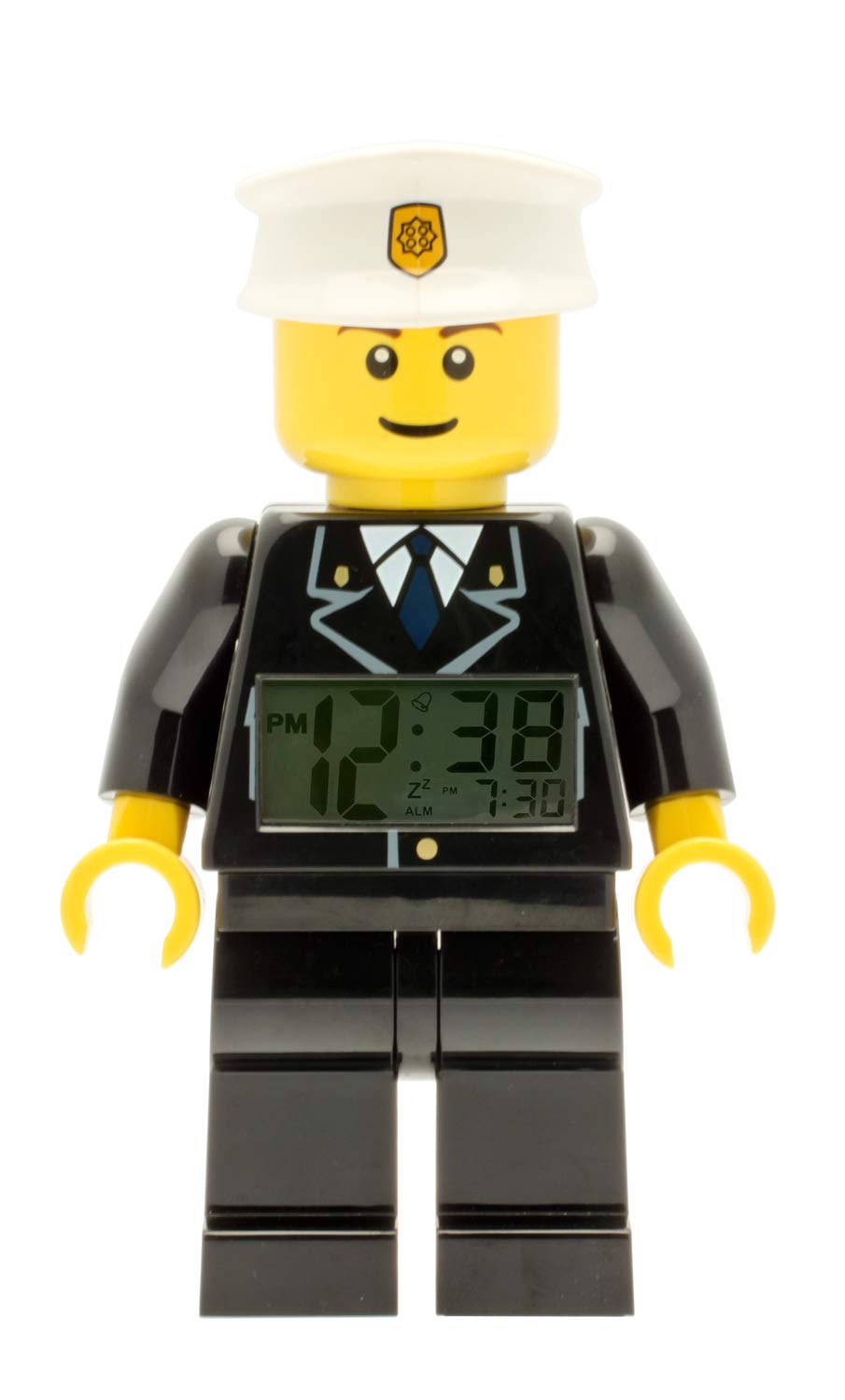 LEGO City Policeman Minifigure Alarm Clock, 9.5", Black (Model: 9002274)