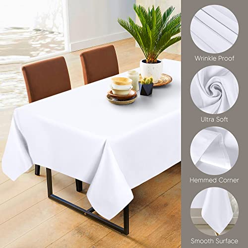 Utopia Kitchen UK0501 Rectangle Table Cloth 2 Pack [60X102 Inches, White] Tablecloth Machine Washable Fabric Polyester Table Cover thumb #2