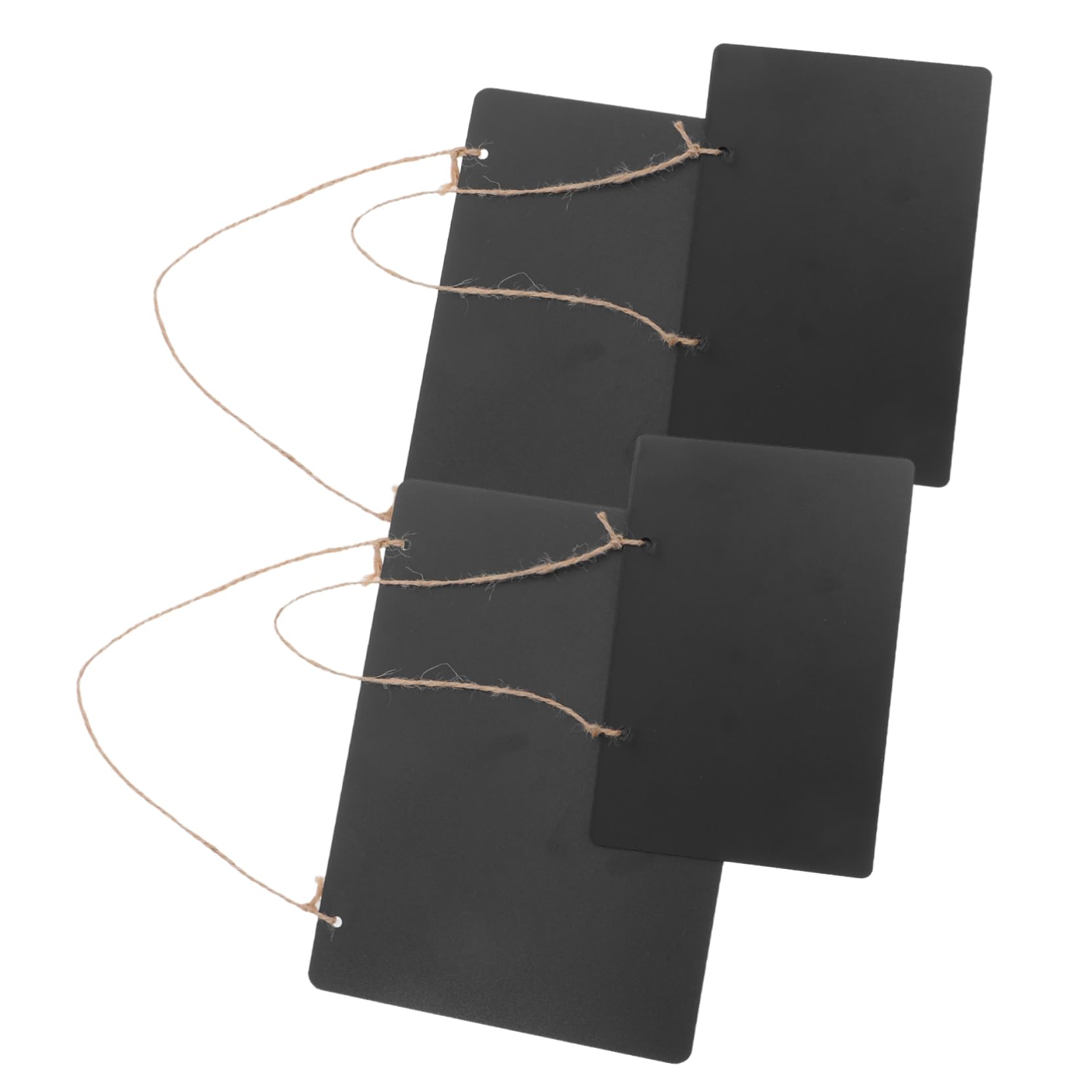 Angoily 4pcs Double Sided Erasable Chalkboard Signs Vintage Wooden Memo Boards with Hanging String for Wedding Restaurant and Party Decorations Rustic Message Display