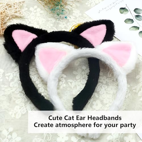 KUAOOAUK 2 Pcs Cat Ears Headband, Cute Lovely Hairband Furry Cat Ears - Image 4