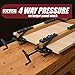 2 Pack of 4 Way Pressure Clamps For Clamping Panels - Using Pressure From All Four Directions. Ideal For Woodworkers and Cabinet and Furniture Makers, Black
