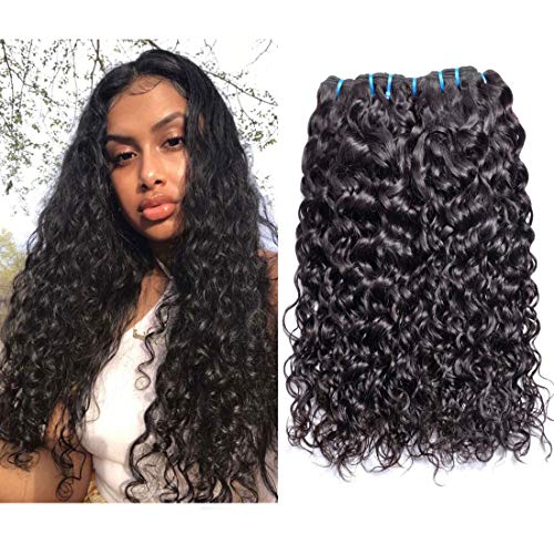 Brazilian Water Wave 3 Bundles 8A Wet And Wavy Human Hair Weave Bundles 100% Unprocessed Virgin Brazilian Hair Curly Human Hair Bundles Natural Color(14 16 18)