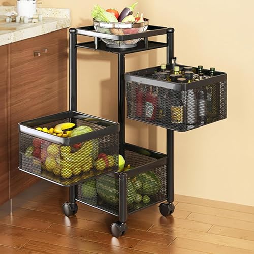 Mesh Rotating Trolley 3-Layer