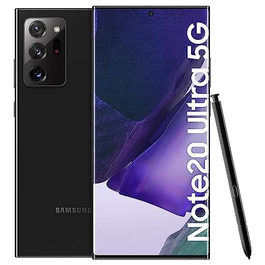 Samsung Galaxy Note 20 Ultra SM-N986B/DS, Dual SIM 5G, International Version (No US Warranty), 12GB+256GB, Mystic Black - Unlocked