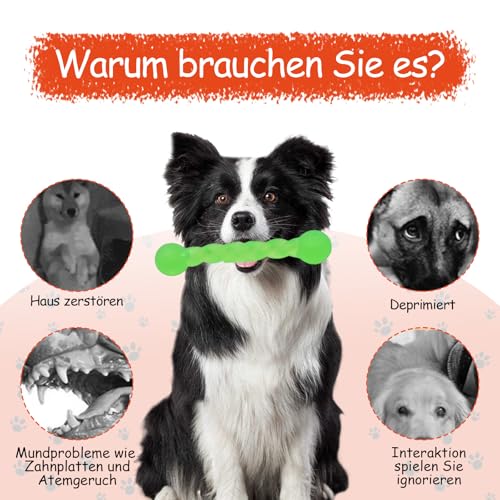 2 Stück Hundespielzeug für Zähne, Hundespielzeug Gummi, Kauknochen Welpen, Kauspielzeug Hund Gummispirale für Hunde Interaktiv Kleine, Mittelgroße und Große Hunde, Für Zahnfleisch assieren,18cm+28cm