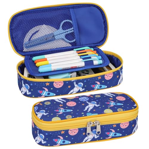 Image of Bagseri Pencil Case for Kids - Large Capacity Pencil Pouch for Boys Pencil Box Organizer Cute Pencil Bag for Student School, Pen Case Only (Space Astronauts)