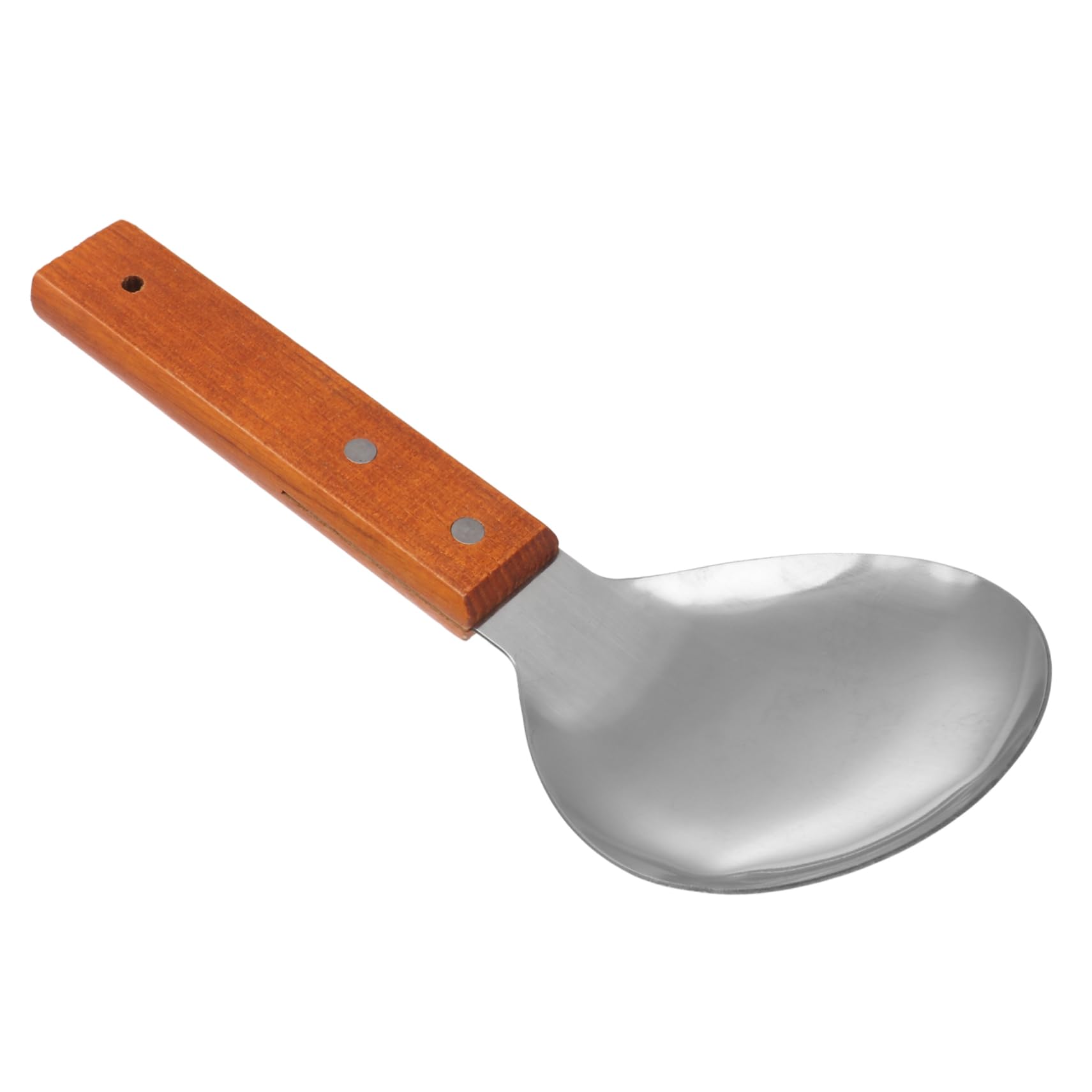 PRETYZOOM Kitchen Stainless Steel Serving Spoon with Wooden Handle Large Soup Scoop for Home Restaurant and Catering Polished Food Grade Utensil Sturdy and Ergonomic Design