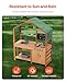 VEVOR Mud Kitchen with Canopy, Fir Wood Play Kitchen for Toddlers with Accessories, Mud Kitchen for Kids Outdoor Backyard with Stoves, Planter Boxes, 2 Sink, Faucet, Blackboard, Cookware Pot