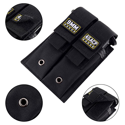 Raiseek Molle Double Pistol Mag Pouch Single And Double Stack Magazine Holster #TOP2