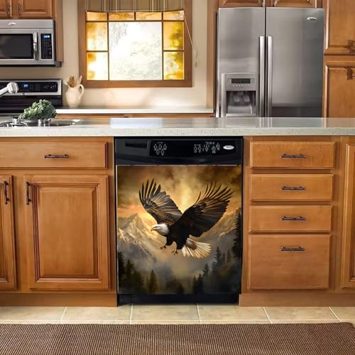 Image of BVBOX Dishwasher Magnet Cover 23 inchx26 inch, Reusable Magnetic Refrigerator Covers, Decorative Magnets Cover Fridge Door Skin Panel Stickers for Home Kitchen Appliance