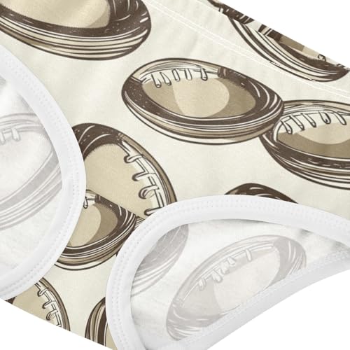 ZZKKO Vintage Rugby Ball Sport Girls Underwear Toddler Panties for Girls Comfort Brief Size 2-8T3