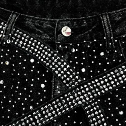 Rhinestone Jeans Men Baggy Y2K Wide Leg Bedazzled Denim Pants Washed Streetwear Bling Bottoms Glitter Sparkly Oversized4