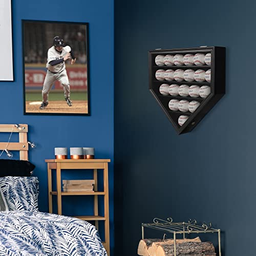 Displaygifts Baseball Display Case Baseball Holders For Balls Display With 21 Slots Wall Display Box 96% Clear Antifade Uv Protection With Gold Locks For Homerun And Collector Autograph Balls #TOP6