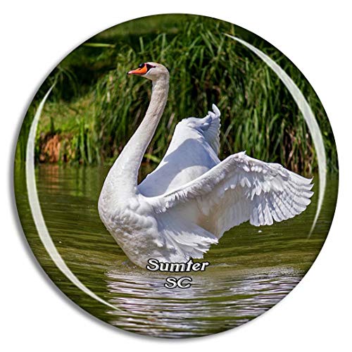Sumter Swan Lake South Carolina USA Magnet Travel Souvenir 3D Crystal Glass Collection Gift Refrigerator Sticker